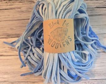 Blue Skies Hand Dyed Wool Strips for Rug Hooking, 100 #4, #6 or #8 Washed Hand Dyed Dorr Mill Wool Rug Hooking Strips
