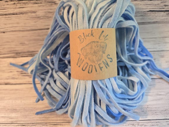 Blue Skies Hand Dyed Wool Strips for Rug Hooking, 100 #4, #6 or #8 Washed Hand Dyed Dorr Mill Wool Rug Hooking Strips