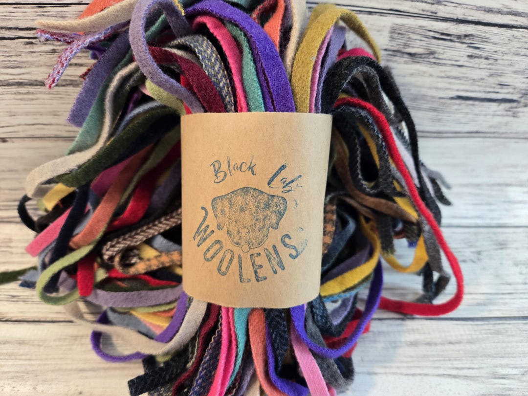 Mixed Bag of #8 100 Wool Strips for Rug Hooking Assorted Mill Dyed and ...