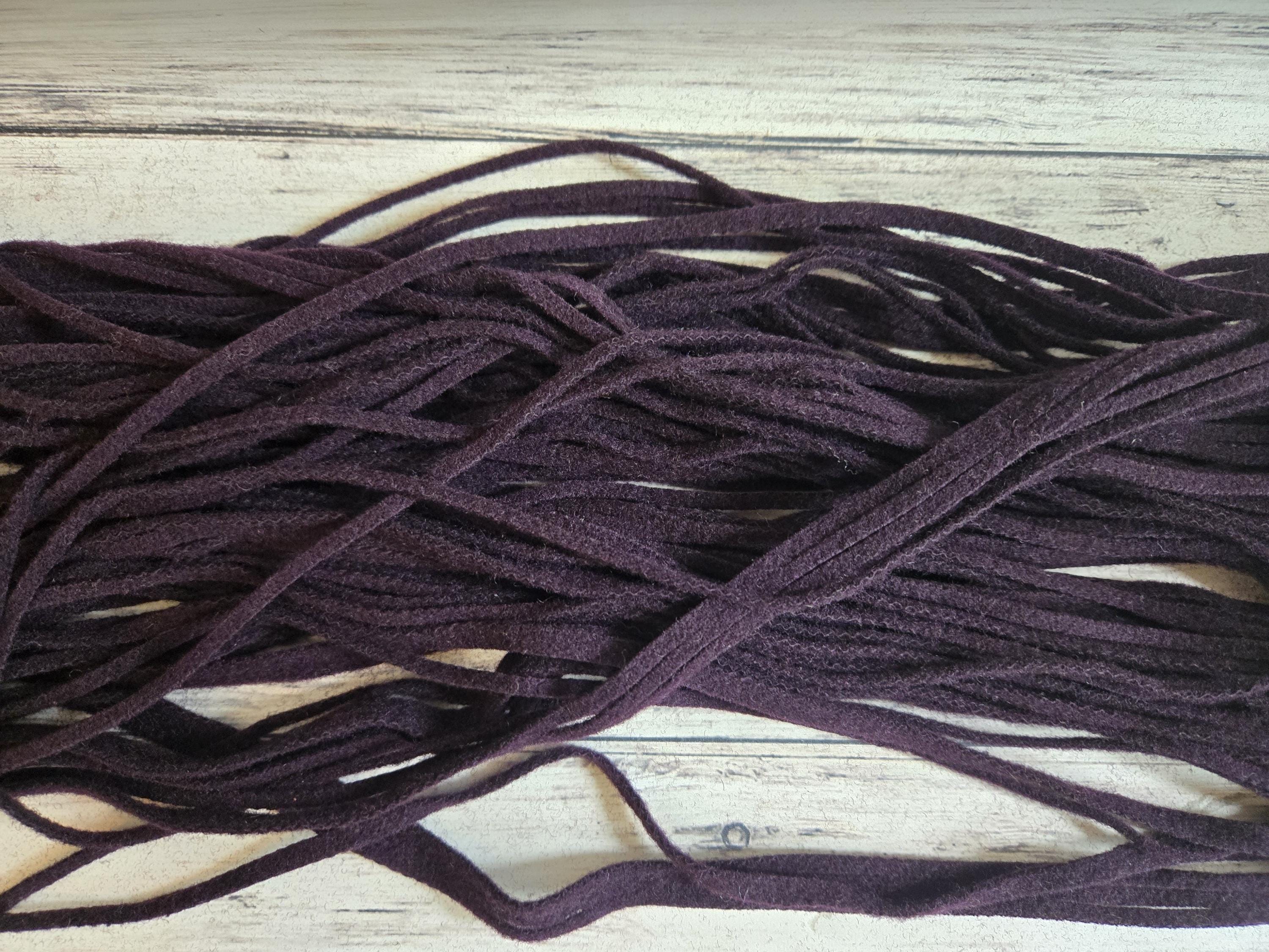 Dark Auburgine Wool Strips for Rug Hooking, 100 #4, #6 or #8 Mill Dyed ...
