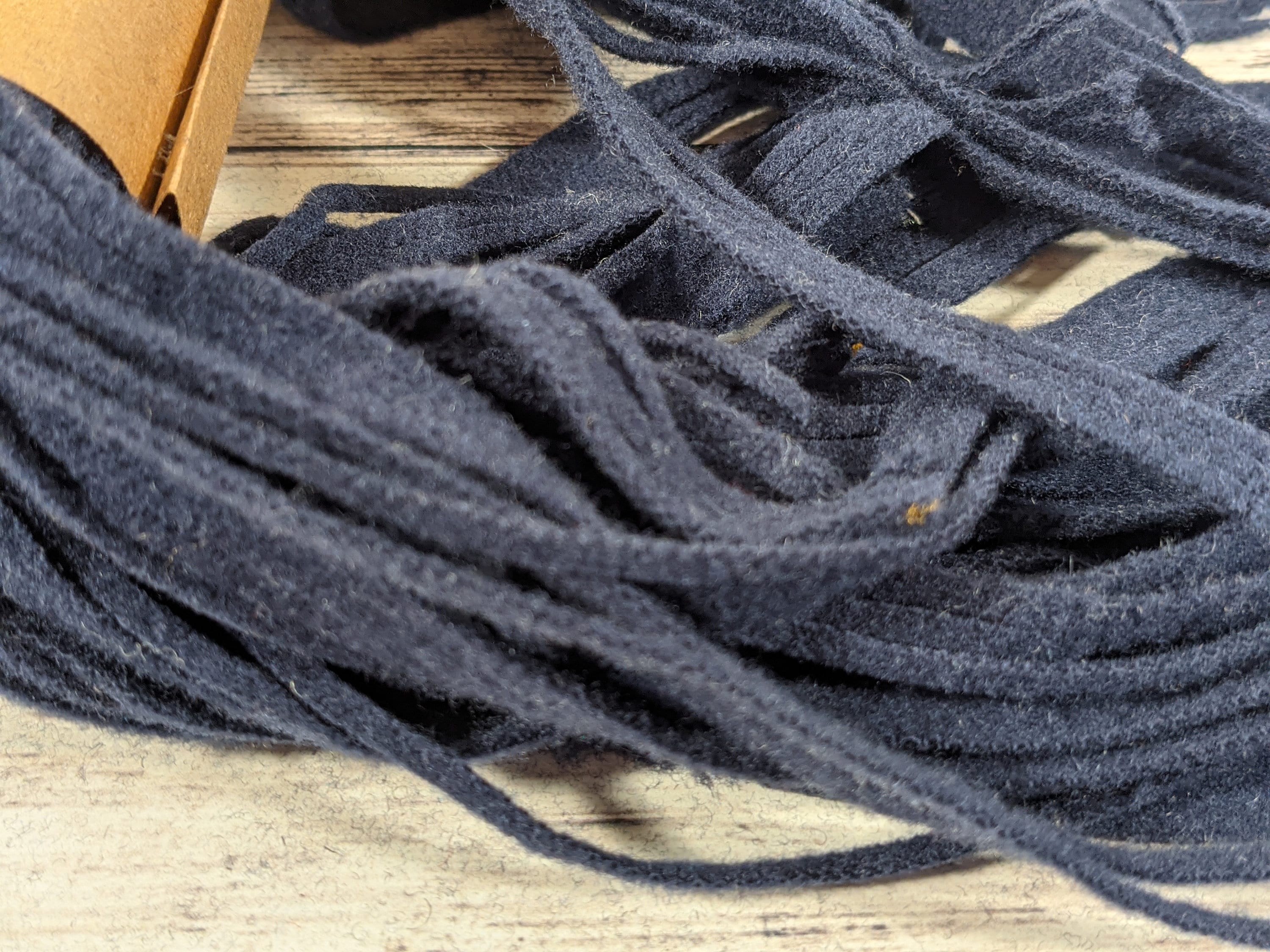 Dark Navy Wool Strips for Rug Hooking, 100 #4, #6 or #8 Mill Dyed Navy ...