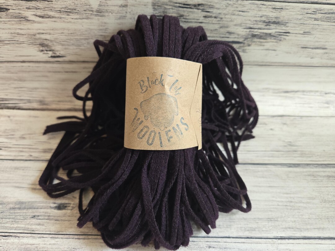 Dark Auburgine Wool Strips for Rug Hooking, 100 #4, #6 or #8 Mill Dyed ...