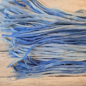 Blue Skies Hand Dyed Wool Strips for Rug Hooking, 100 #4, #6 or #8 Washed Hand Dyed Dorr Mill Wool Rug Hooking Strips image 3