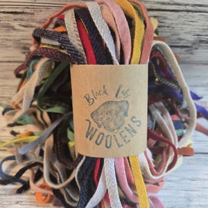 Assorted Colors Wool Rug Hooking Strips: Hand-Dyed and Mill Dyed Dorr Mill Wool, Assorted Colors, #8 Cut