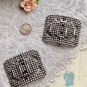 Mesmerizing Pair of Antique Steel Cut Shoe Clip Buckles