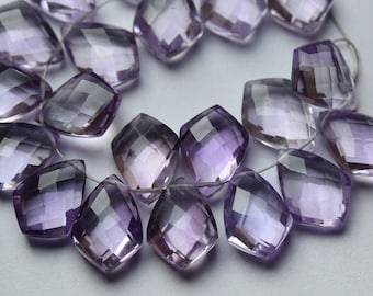 14mm Long Aaa Quality Natural Pink Amethyst Faceted Trillion Shape Briolettes 3 Matched Pairs