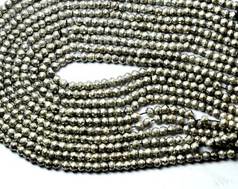 Perline Rotonde Sfaccettate In Pirite Naturale D'argento Da 12,5 - Foto 6