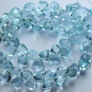 7 Inch Strand,Super Finest Quality,Sky  Quartz Faceted Trillion Shape Briolettes,Size 7.5-8mm
