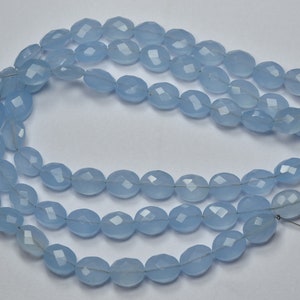 7 Inch Strand, Holly Blue Quartz Faceted Oval Shaped  Briolettes,8 mm