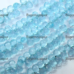Super Quality,  Sky Quartz  Faceted Drops Shaped  Briolettes,7x5 mm