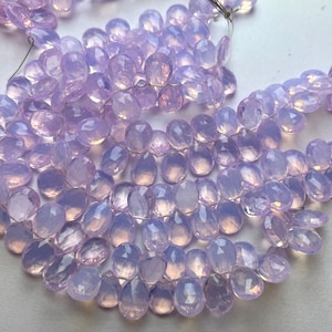 7 inch Strand,Super Finest Quality,Purple Lavender Quartz Faceted Pear Shape Briolettes, Size-7x 10 mm