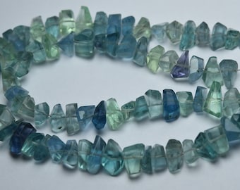 7 Inch Strand,Natural Fluorite Faceted Fancy Nuggets Shape Size 7-8mm