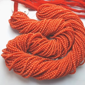 16 Inches Strand,Rare Natural Italian Coral Smooth Round Balls Beads,Size 2.5mm