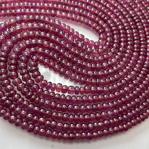 16 Inch Strand,Super Good AAA+ Quality, Natural Pink Sapphire Smooth Rondelles Shape,Size - 3.5.-5 mm
