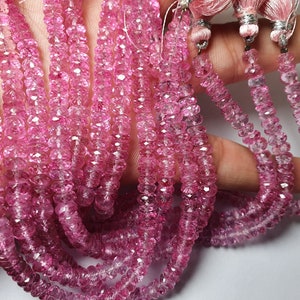 8 inch streng beste kwaliteit mystic roze topaas microgefacetteerde rondelles, maat. 5,5-6 mm