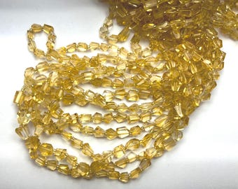 14 Inch Strand,Natural Citrine Faceted Fancy Nuggets Shape Size 6-7 mm
