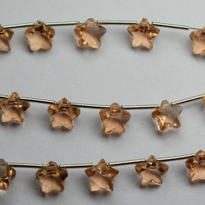 3 Matches Pair,Super Finest Quality,Morganite Quartz Faceted Cut Stone Star Shape Briolettes,Size 8mm