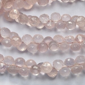 8 Inches Strand, Super Finest AAA+ Quality ,Natural Rose  Quartz faceted Onion  Shape,Size-8-8.5MM