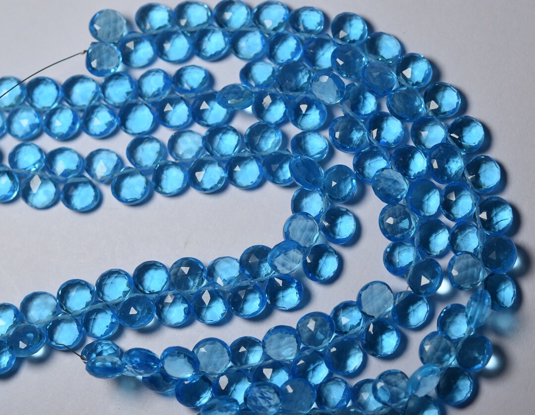 6 Inchsuper Quality Sky Blue Quartz Faceted Heart Shaped Etsy