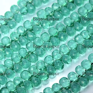 Super Quality,Emerald  Quartz  Faceted Drops Shaped  Briolettes,7x5 mm