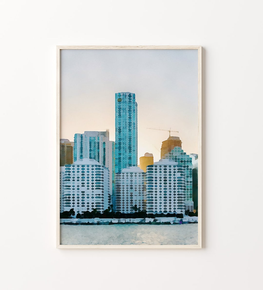 Miami Print, Miami Art, Miami Wall Art, Miami Skyline, Miami Poster