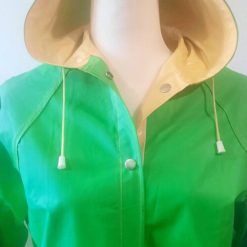 Vintage Green Ducks Raincoat Etsy