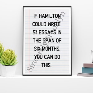 Hamilton Zitat Inspirierender Digitaldruck | Geschenk für Musical Theater\Hamilton Liebhaber | Klassenzimmer Dekoration