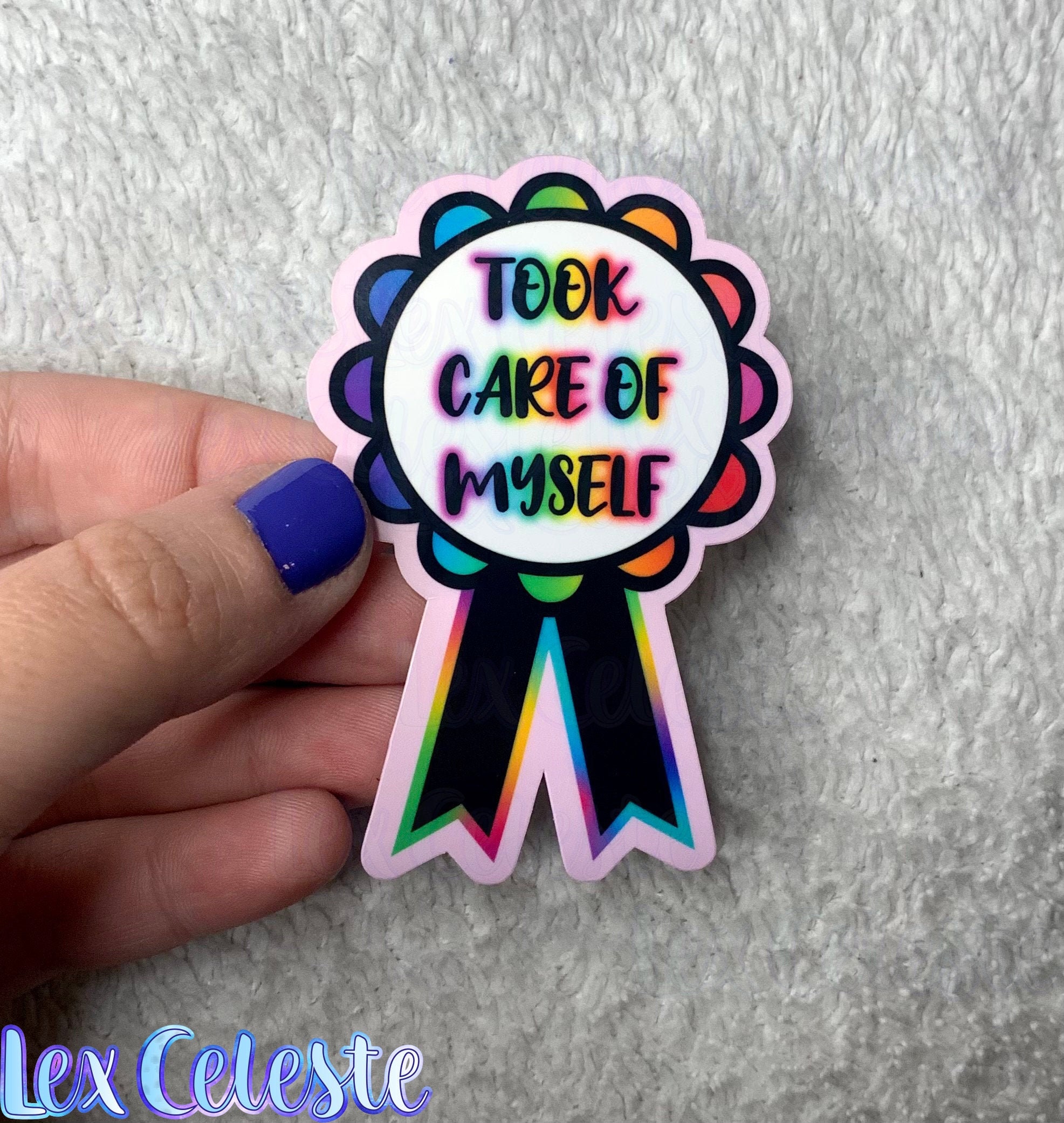 Took Care of Myself Medal Waterproof Vinyl Sticker Self Care Etsy