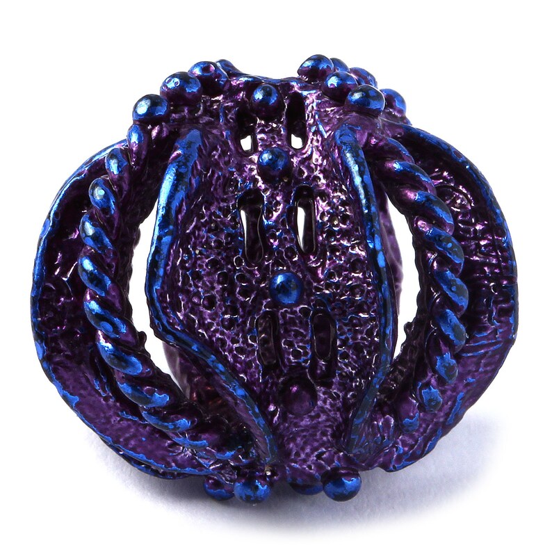 Royal blue beads 22 mm large hole spacer focal jewelry findings for fruit or nautical necklace CLF0540 Designed and made by Anna Bronze.