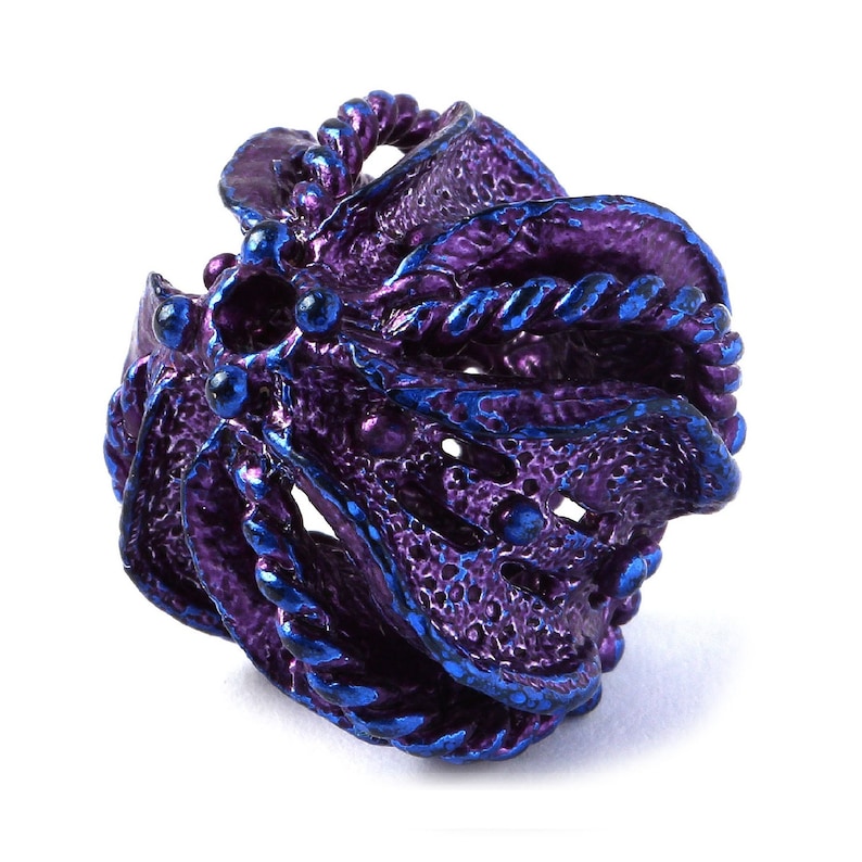 Royal blue beads 22 mm large hole spacer focal jewelry findings for fruit or nautical necklace CLF0540 Designed and made by Anna Bronze.