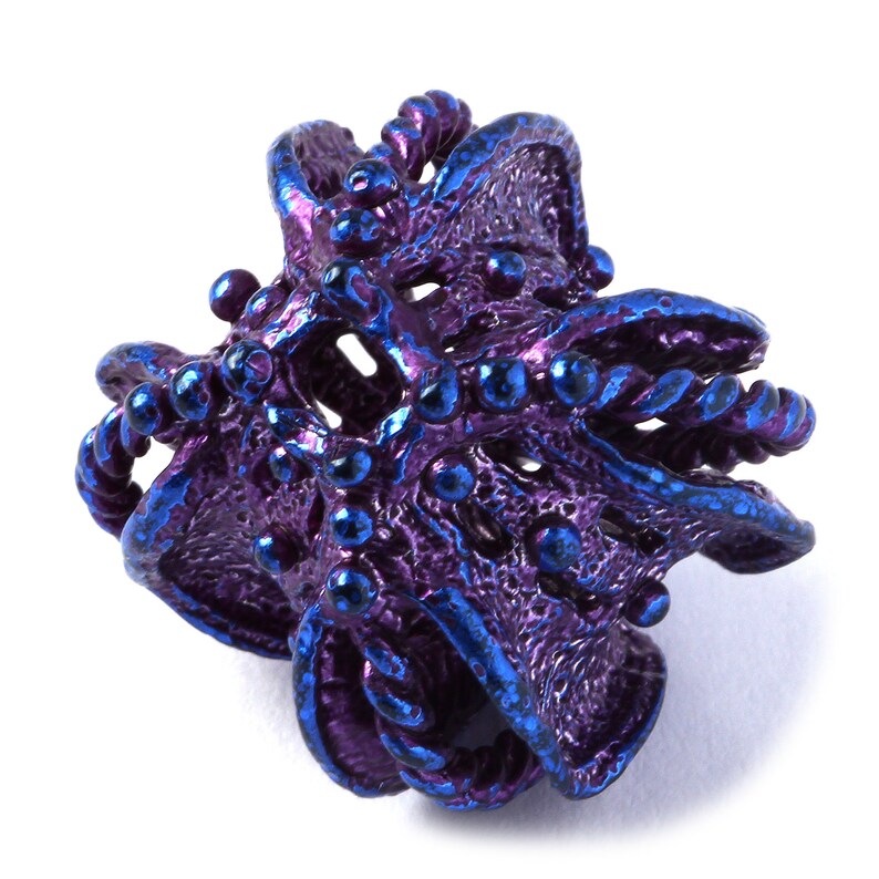 Royal blue beads 22 mm large hole spacer focal jewelry findings for fruit or nautical necklace CLF0540 Designed and made by Anna Bronze.
