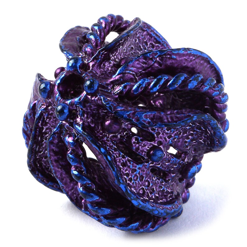 Royal blue beads 22 mm large hole spacer focal jewelry findings for fruit or nautical necklace CLF0540 Designed and made by Anna Bronze.