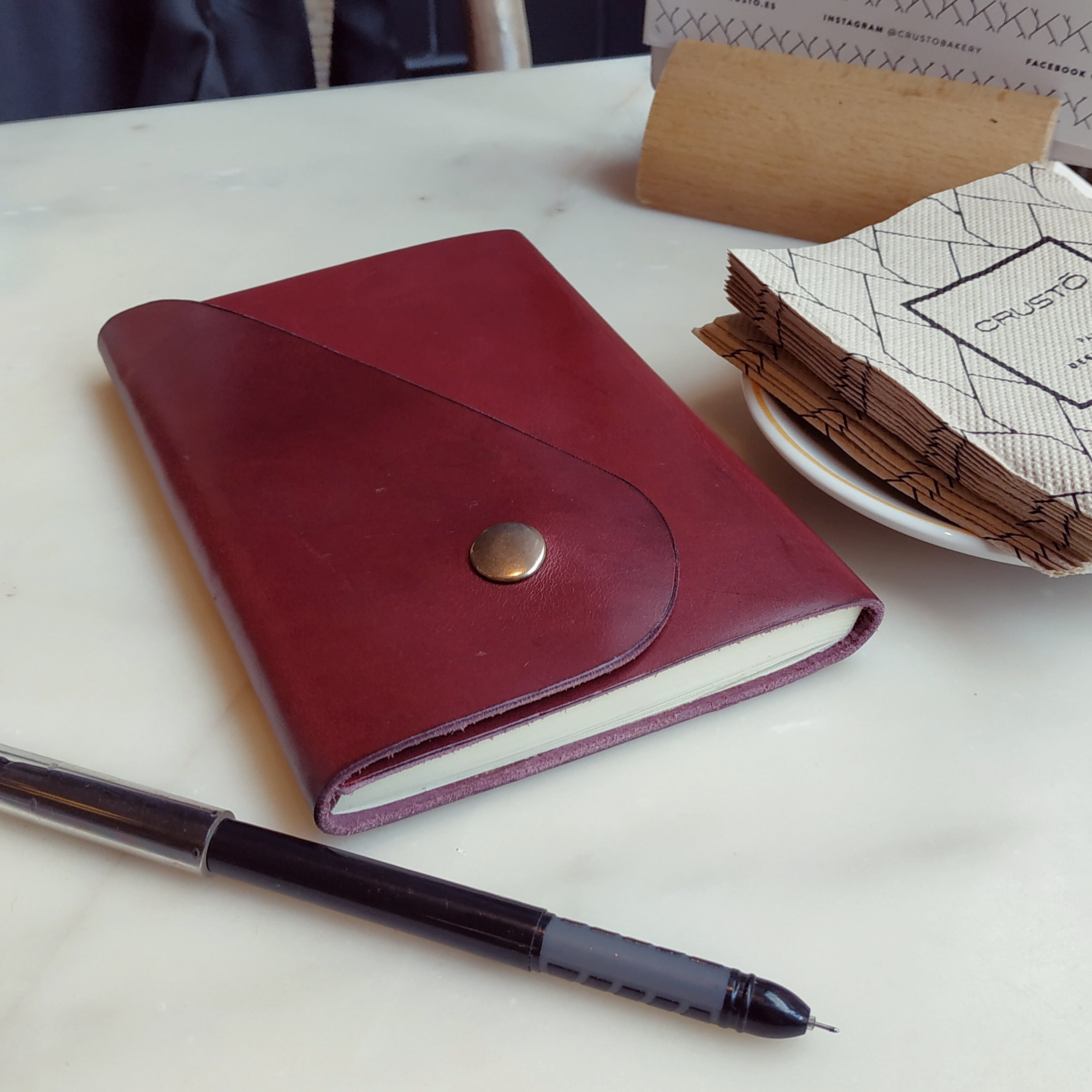 Genuine Leather Notebook Burgundy Leather Notebook DIN A6 Etsy UK