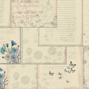 Faded Daisy: Vintage Printable Crafting Set for Junk Journals, Scrapbooks, Stationery, Collages image 4