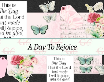 A Day To Rejoice: Bible Journaling Printable Kit, faith ephemera, Rejoice, Psalm bible verse