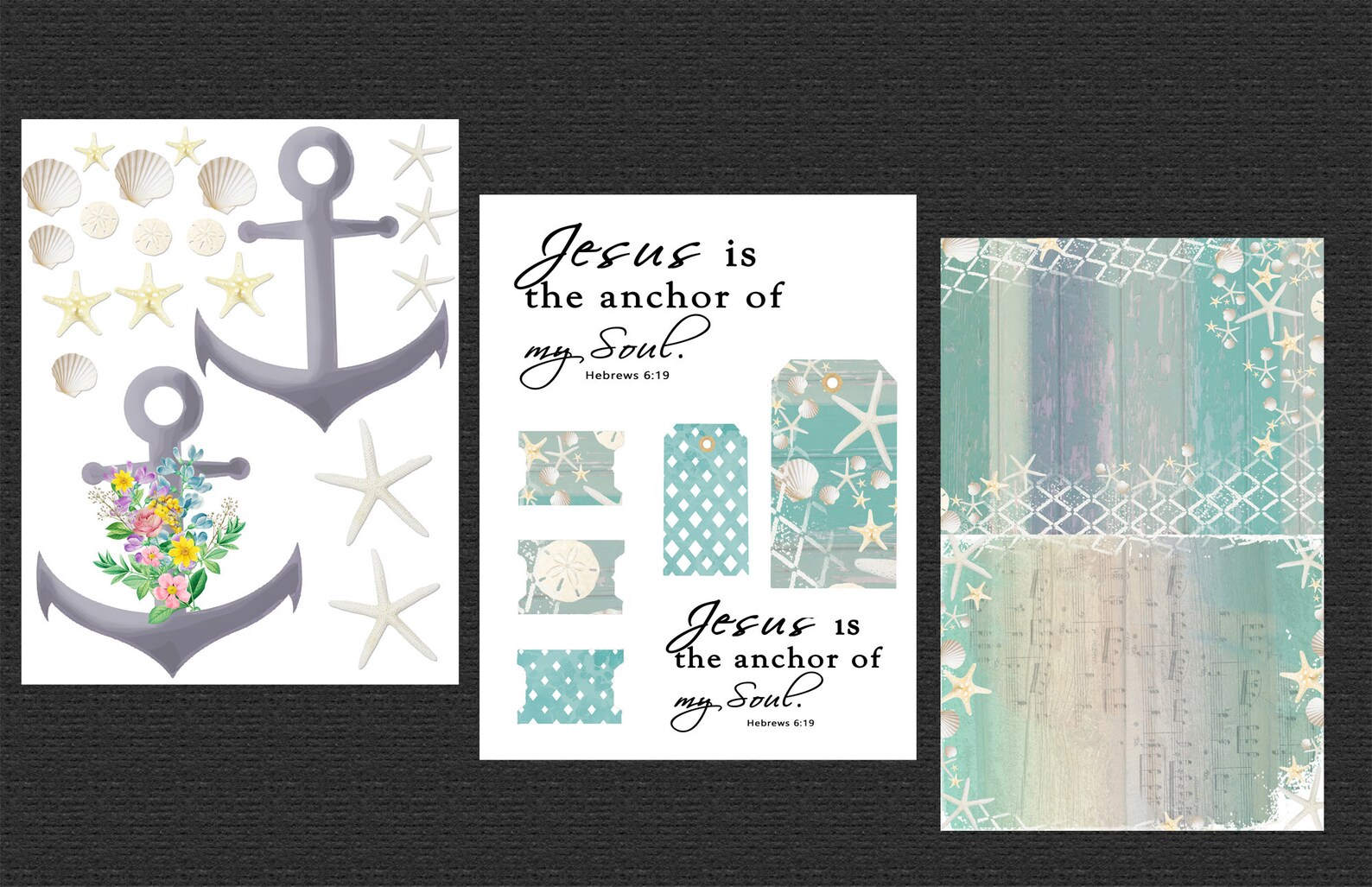 Anchor to My Soul Bible Journaling Printable Kit, Faith Ephemera, Hope