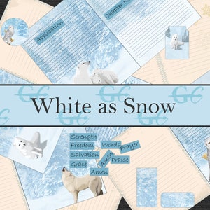 Blanc comme neige: ensemble d’artisanat imprimable pour la journalisation biblique, les journaux indésirables, les albums, la papeterie