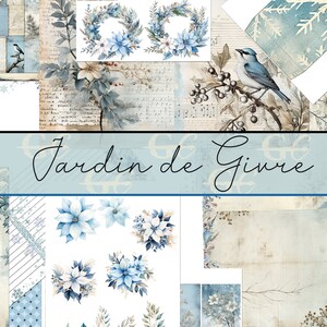 Jardin de Givre: bevroren tuinen, vogels, sneeuwvlokken, junk journals, kaarten, scrapbooking, briefpapier, winterpapieren, ephemera en dozen