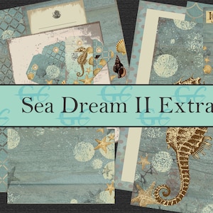 Sea Dream 2 Extras : Ensemble d'artisanat imprimable pour journaux indésirables, albums de coupures, papeterie