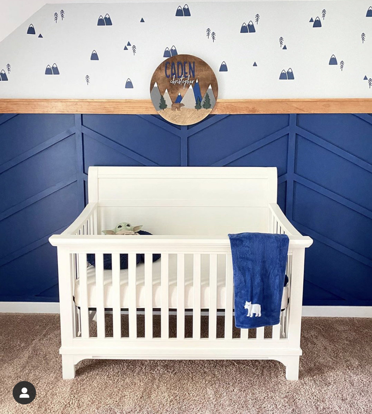 Woodland / Mountain theme Nursery Round Etsy