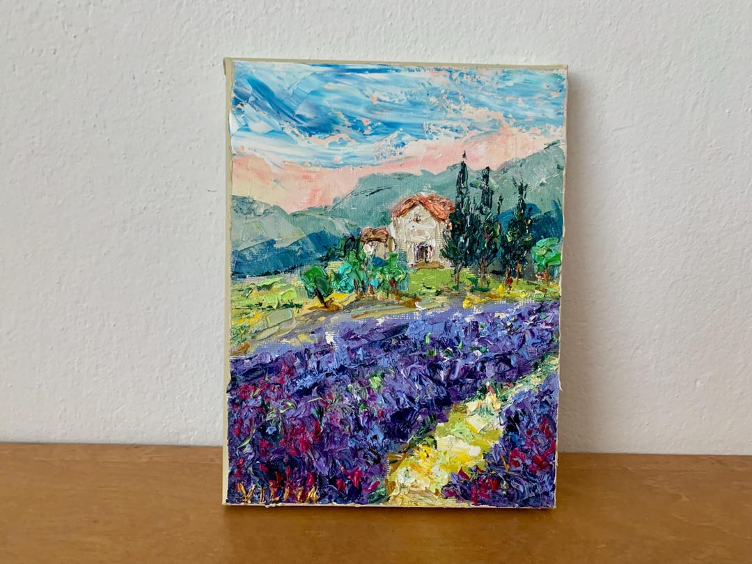 Lavender Field Impasto Oil Painting on Canvas Original Signed Provence ...