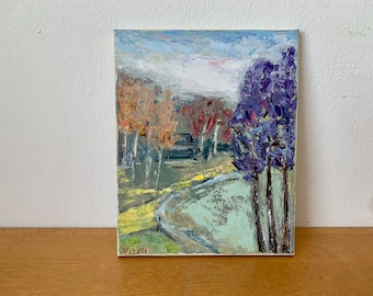 Landscape With Trees Oil Painting On Canvas Original Signed Nature Wall Art Decor