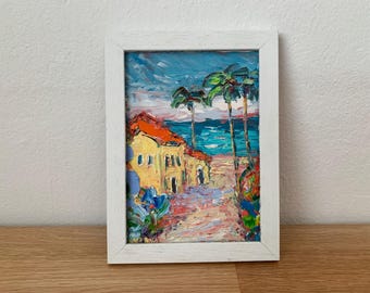 San Diego Beach California Impasto Oil Painting On Canvas Board Original Signed Coastal Summer Landscape Wall Art Decor