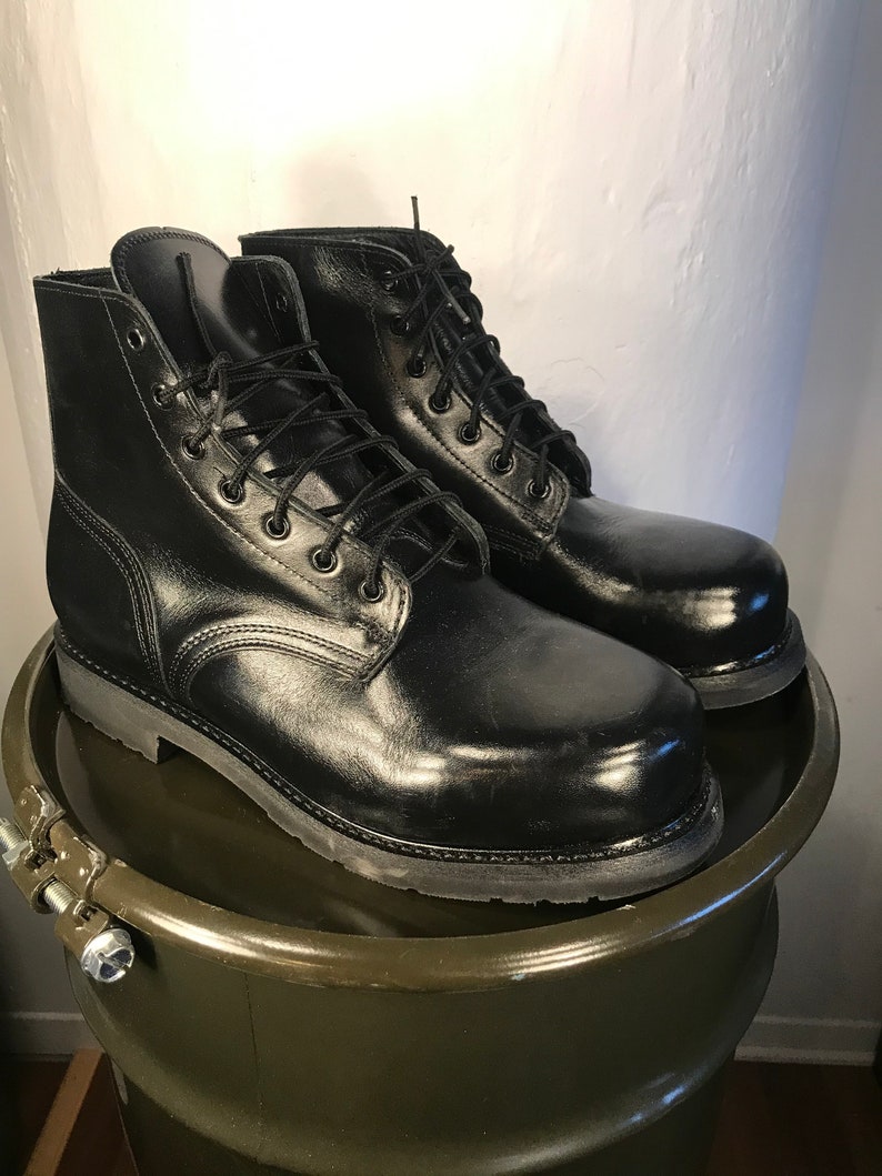 high gloss parade boots