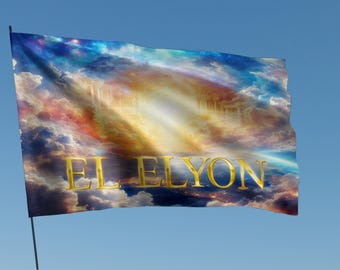 Banner flag, silk art, faith flag, Christian dance flag,  El Elyon 28x44 inches