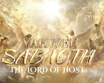 Yahweh Sabaoth Silk Flag: Christian Worship Banner, Angelic Art