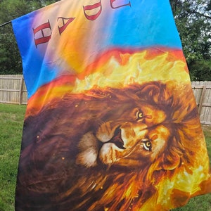 Worship flags, church banner, made to worship, Lion of the tribe of Judah, prayer flags