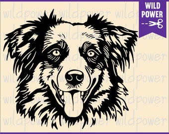 Australian shepherd svg,Mini Aussie face Clipart,Dog Svg files for cricut,Australian shepherd shirt design,Dog Vector,Australian shepherd