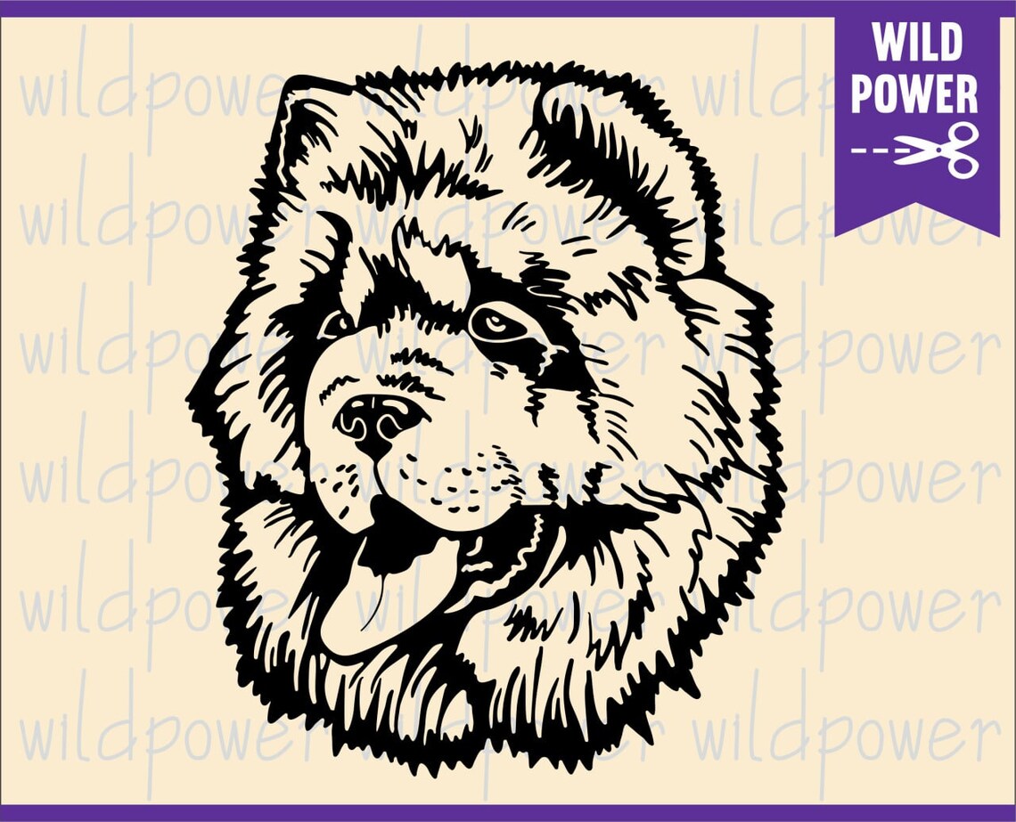 Chow perro svg perro Chow clipart de perro Chow vector de - Etsy España