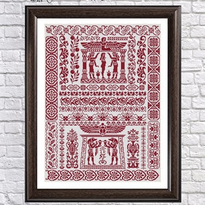 Egyptian Sampler 18th Century Motifs Reproduction Cross Stitch Counted Chart PDF Instant Download Unique RARE Vintage Old